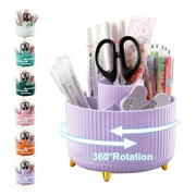 5-Slot Rotating Desk Organizer with Large Storage Capacity in 7 Colors
