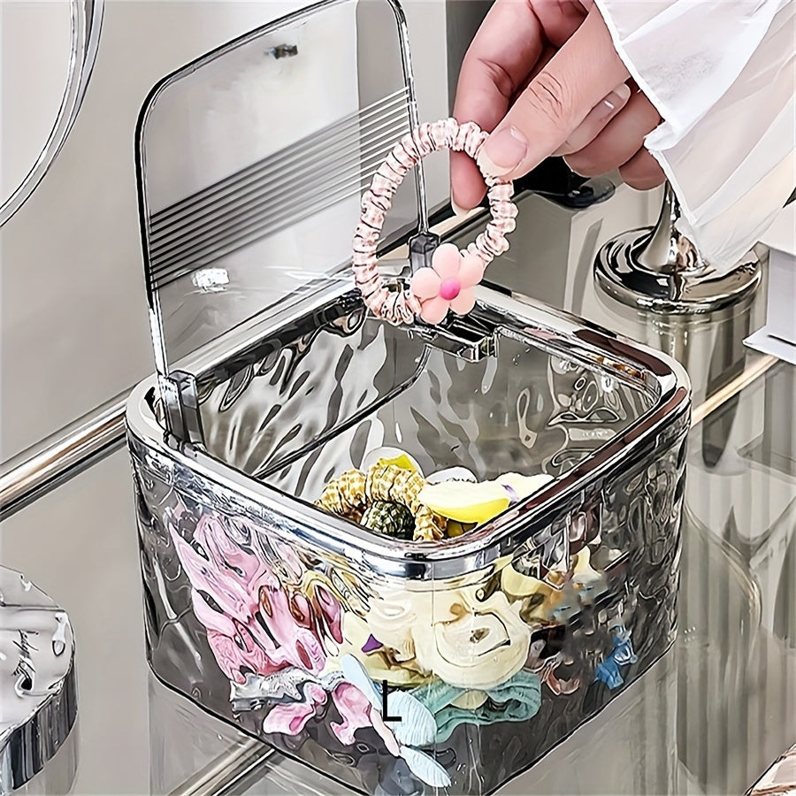 Qizlar uchun soch aksessuarlari saqlash qutisi, shaffof stol usti tashkilotchisi, soch kliplar va uzuklar uchun