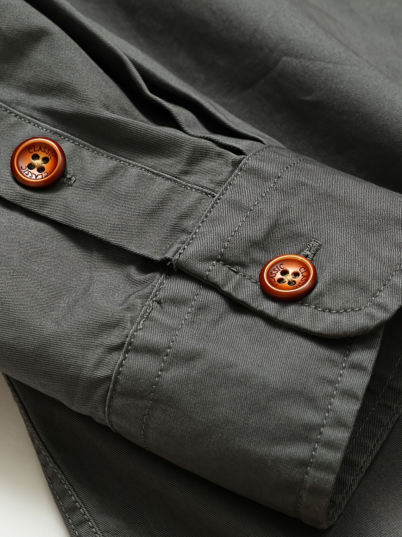 Men's Cotton Cargo Shirt Long Sleeve Pockets Casual Outdoor Fall