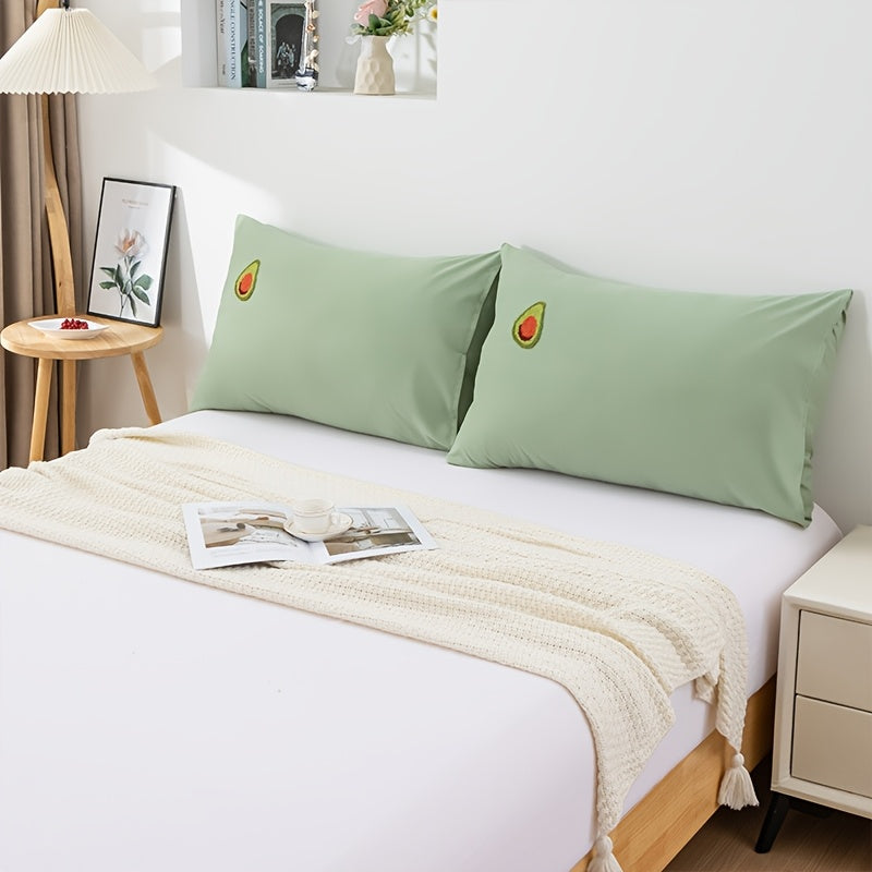 Two Pieces Pillowcases Towel Material 50x70 Flower Pattern Skin-Friendly Polyester Spandex