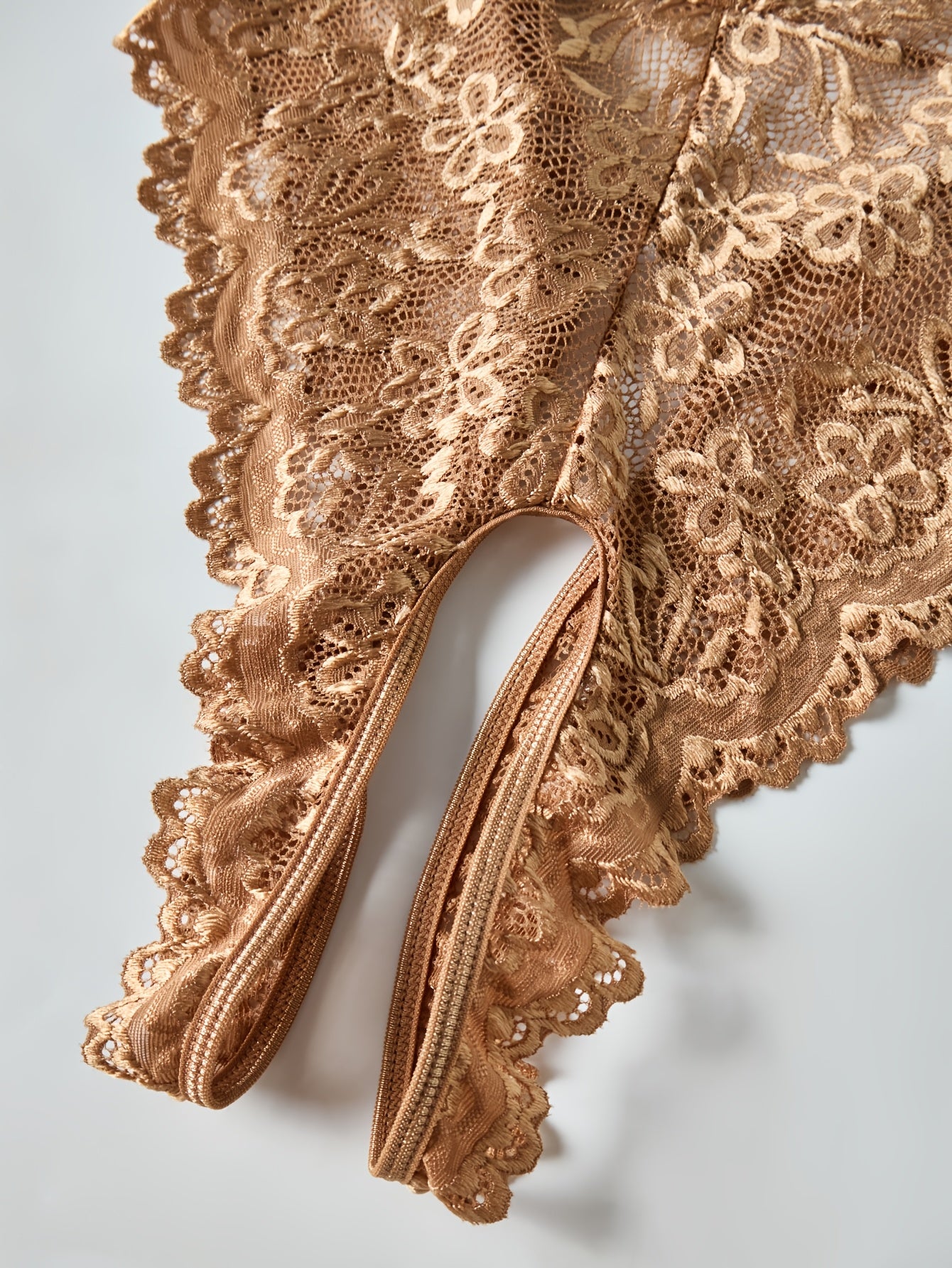 Women’s Heart-Shaped Lace Bodysuit with Open Crotch and Sheer Back