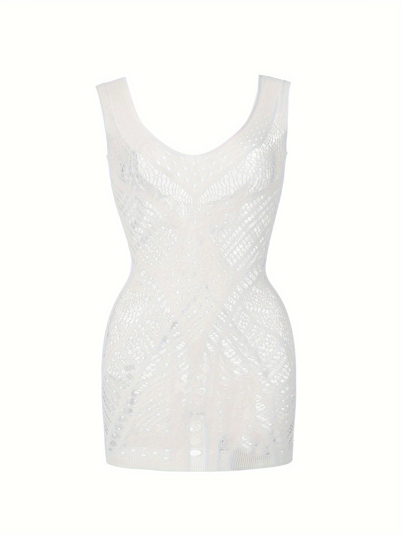 Adult Lingerie Lacy Sexy Dress with Embellishments Knit Fabric Low Support