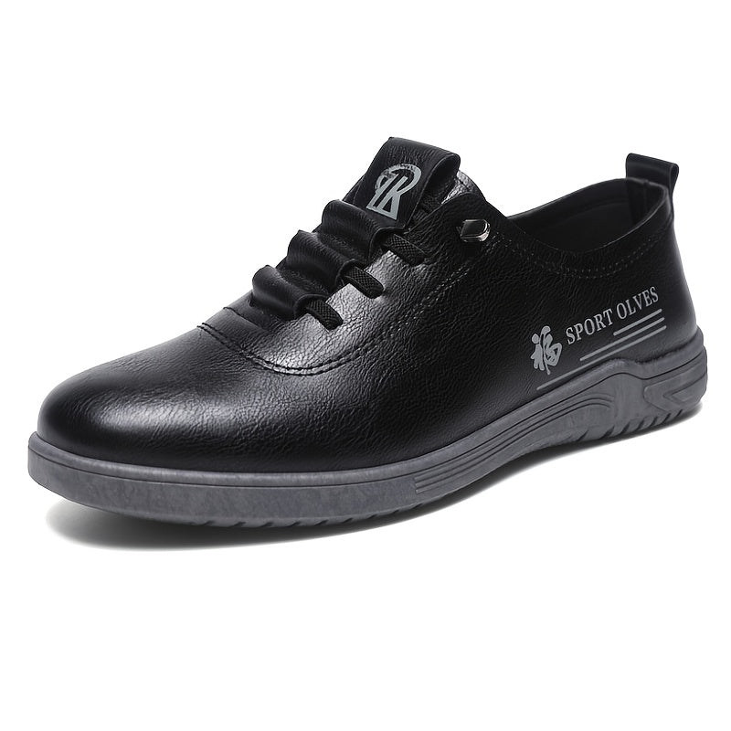 Men's Casual Business Sneakers Solid Color Slip-On Shoes Pointed Toe Rubber Sole