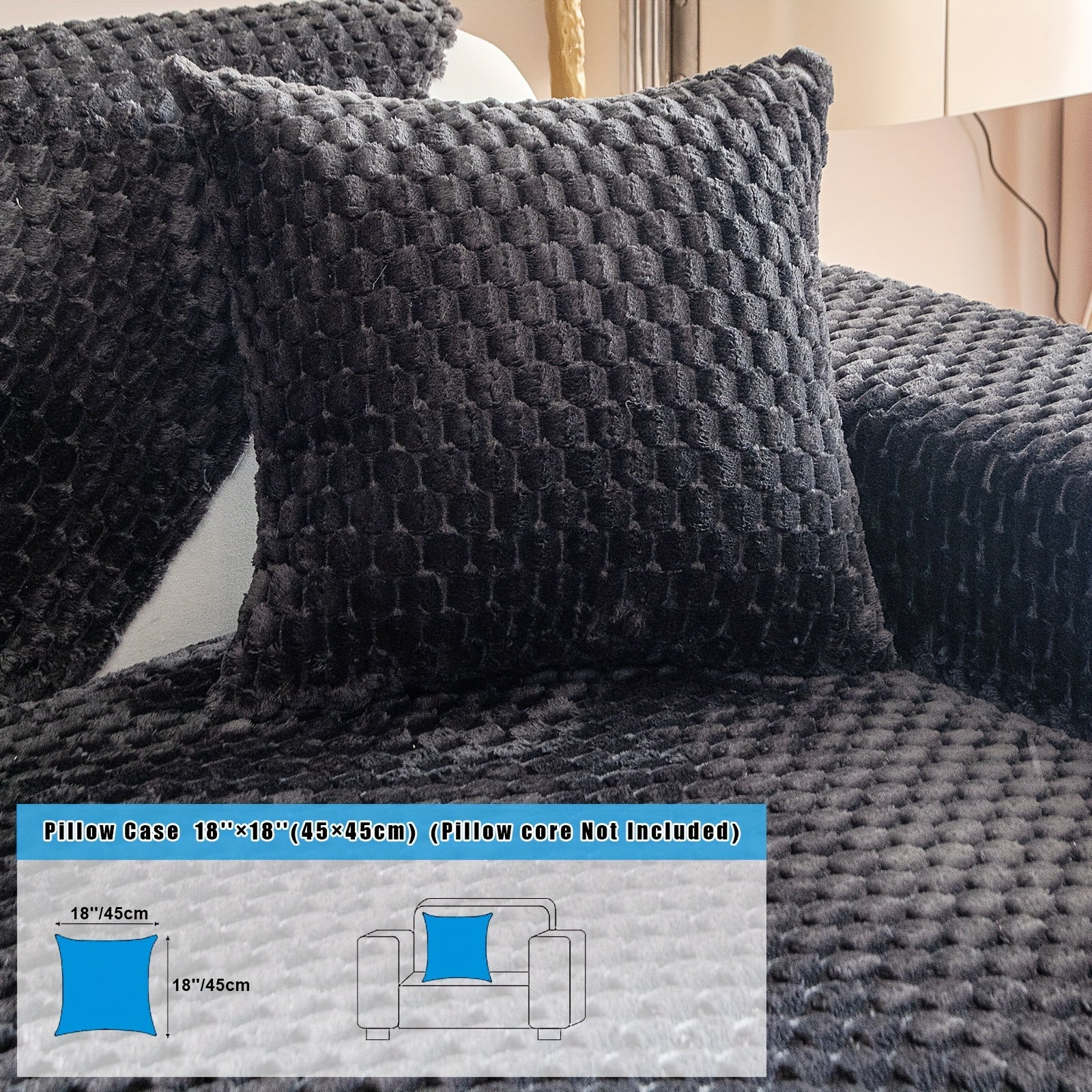 Velvet Sofa Cover Non-Slip Pet-Friendly Thick Furniture Slipcover for Armchairs and Sectionals