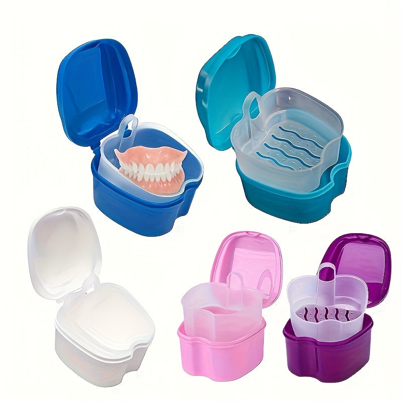 Denture Care Kit with Plastic Case, Built-in Brush and Filter
