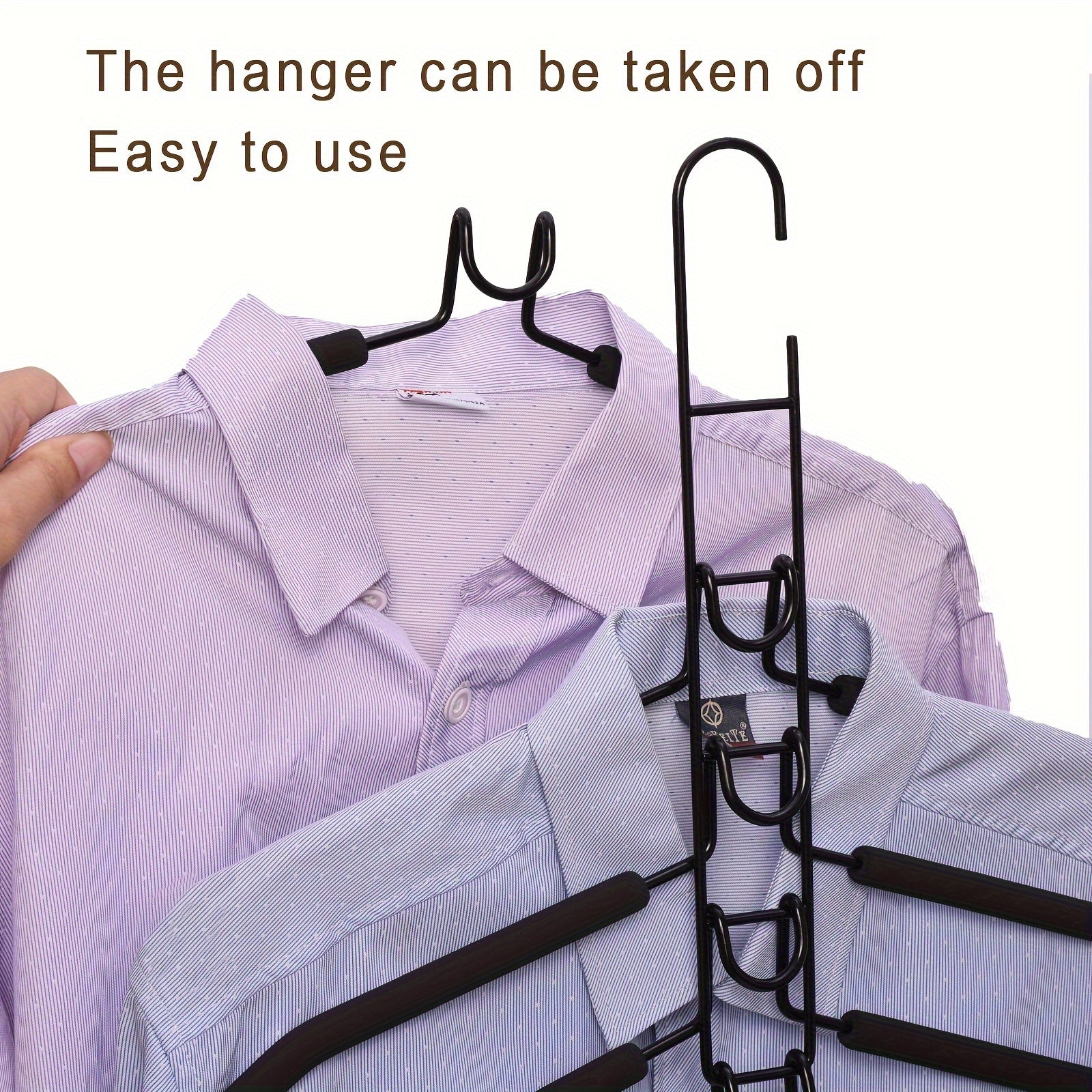 Detachable 5-Tier Clothing Hanger Space-Saving Metal Organizer for Wardrobe
