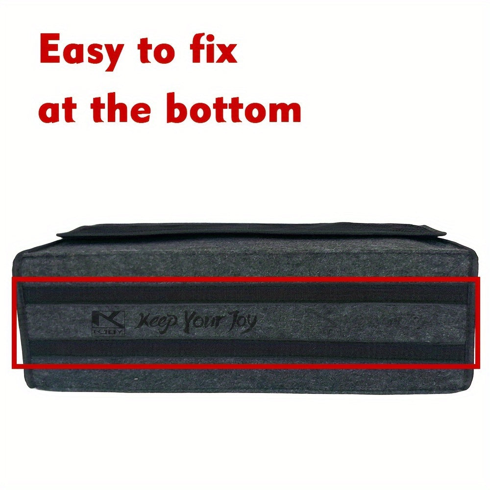 Car Interior Organizer Folding Storage Box Black Gray Car Boot Felt Cloth