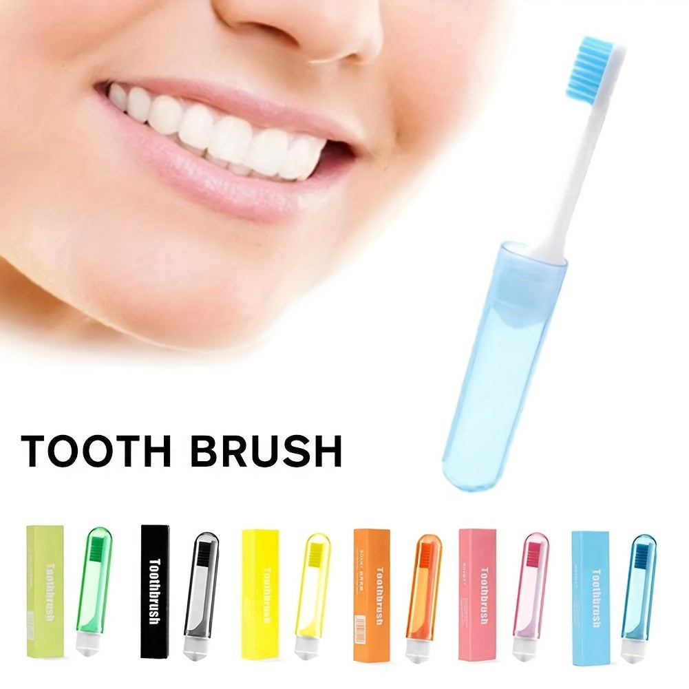 Travel Toothbrush Soft Bristles Compact Waterproof Cap for On-the-Go Cleaning
