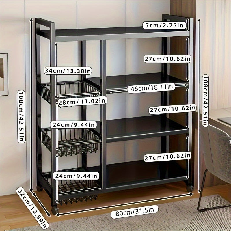 Sturdy Steel Kitchen Storage Rack with Adjustable Stabilizer Multi-Level Shelving
