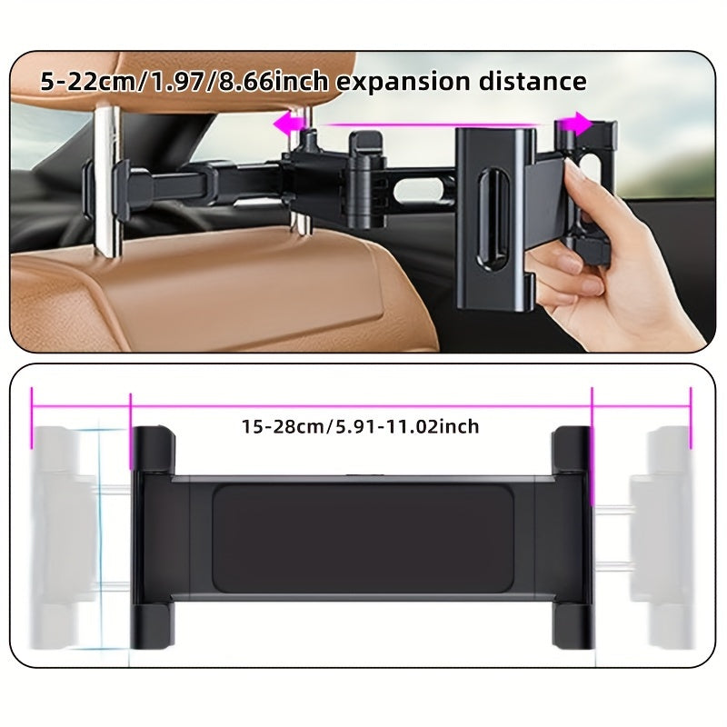 Avtomobil o'rindig'i orqa yostiq bilan tortib olinadigan aylanadigan planshet va telefon tutqichli