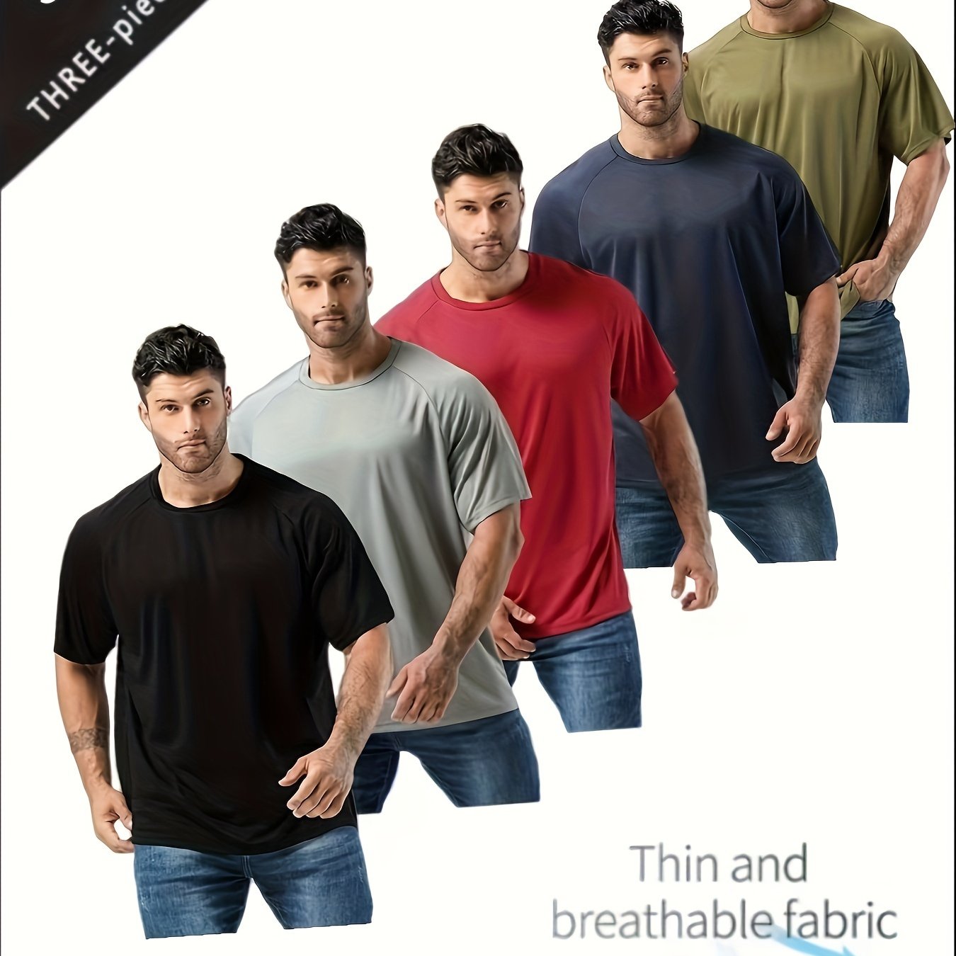 Мужские спортивные майки больших размеров, влагоотводящие, быстро сохнущие, короткий рукав, полиэстер