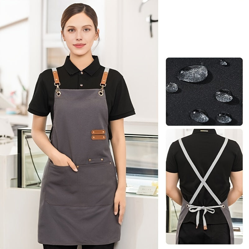Waterproof Stain-Resistant Restaurant Apron with Pockets for Men and Women