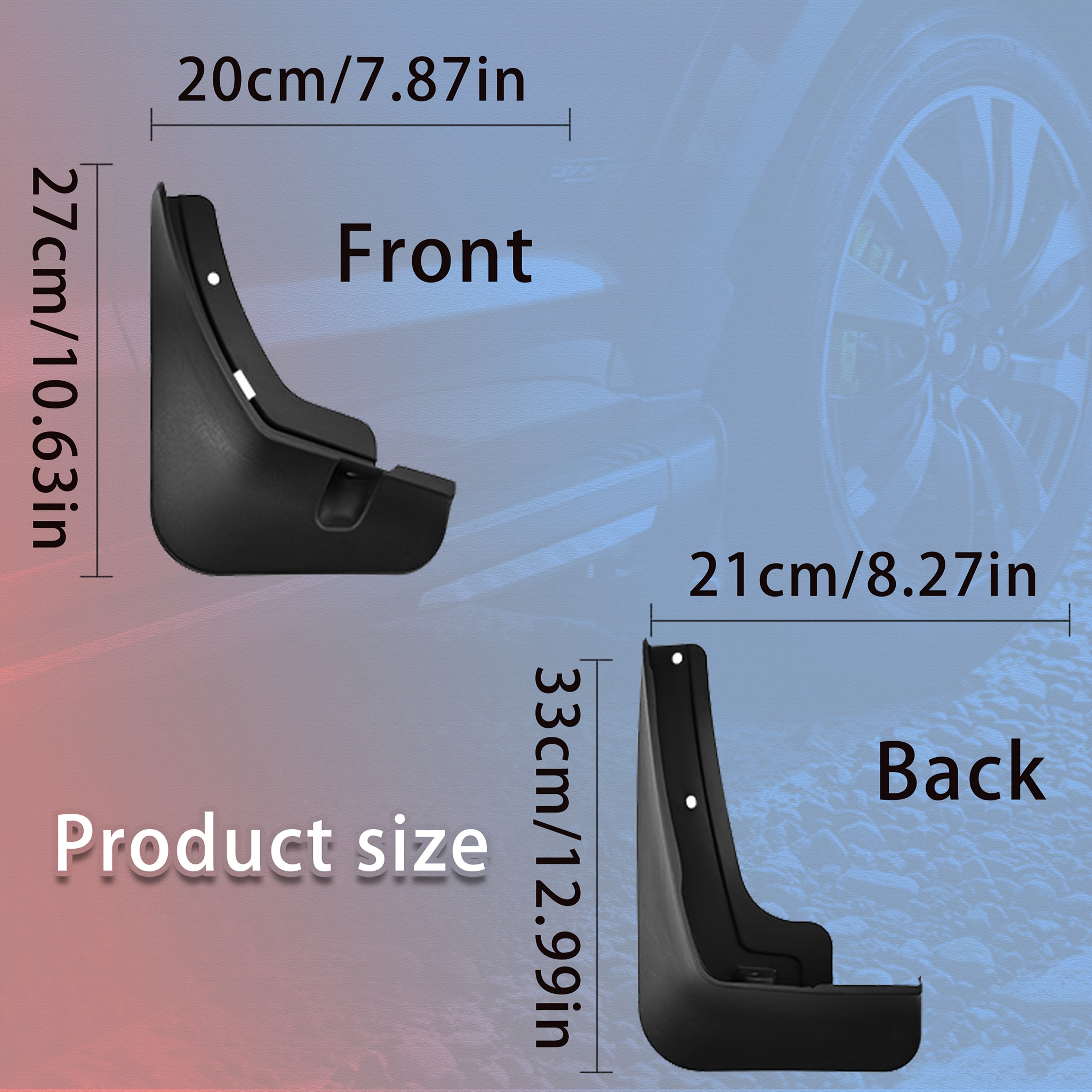 4Pcs Bardoshli PP Avtomobil Qorovullari Old va Orqa Rul uchun Çizishga Qarshi Fender Flaps