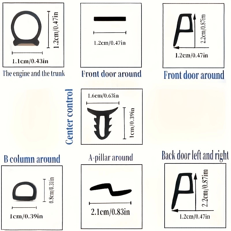 Vehicle Door Seal Strips Rubber Noise Insulation for Cars Back Front Doors
