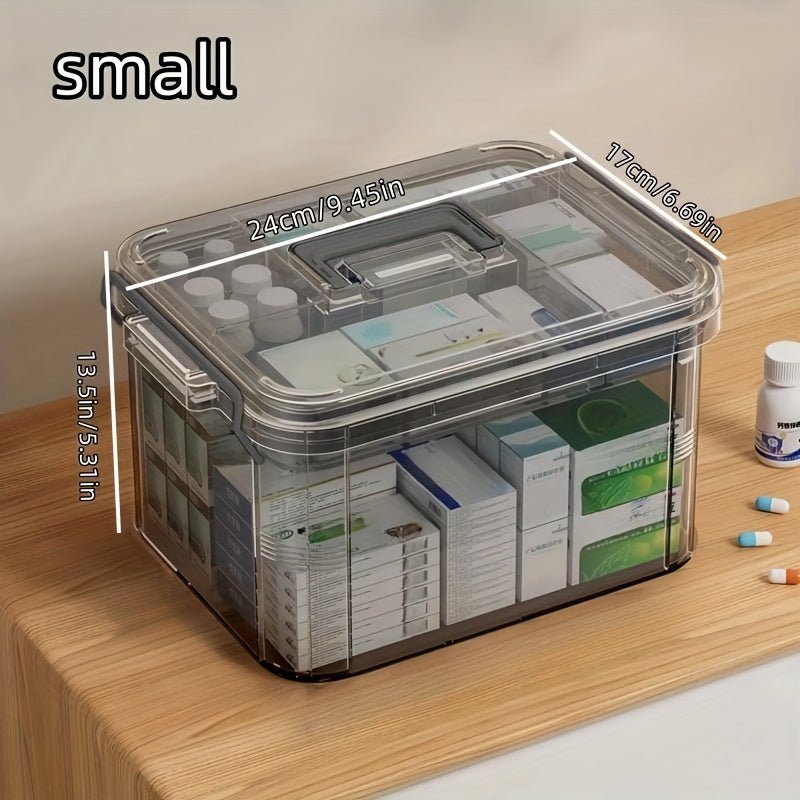 Toza suv o'tkazmaydigan plastmassa saqlash qutisi kvadrat klip bilan yopiladigan qopqoq bilan uy xo'jaligi uchun dorilarni tashkil etish