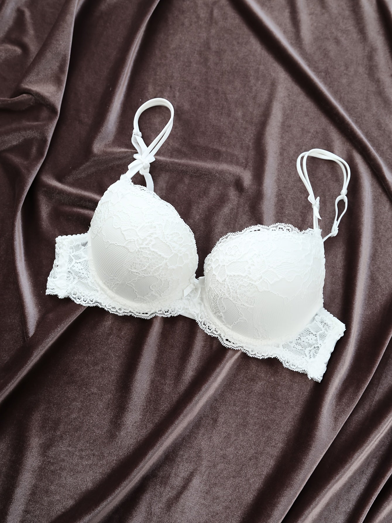 Women’s Lace Bra Set and Mesh Panties Push-Up Lingerie Set