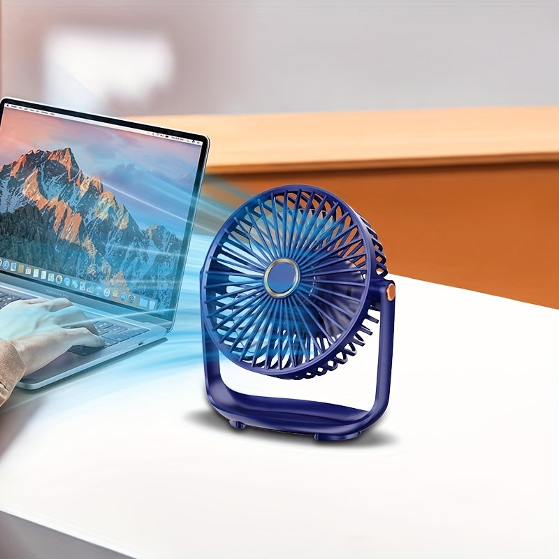 Mini Portable Desktop Fan 5-Speed USB Cooling Fan with Digital Display and Hanging Option