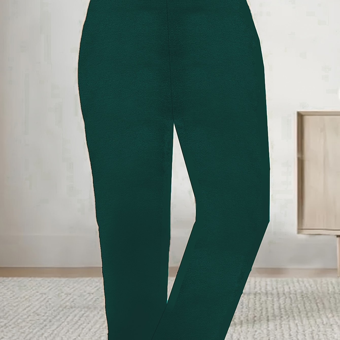 Брюки с эластаном большого размера, прямой крой, женские, однотонные, с высокой талией, весна-осень