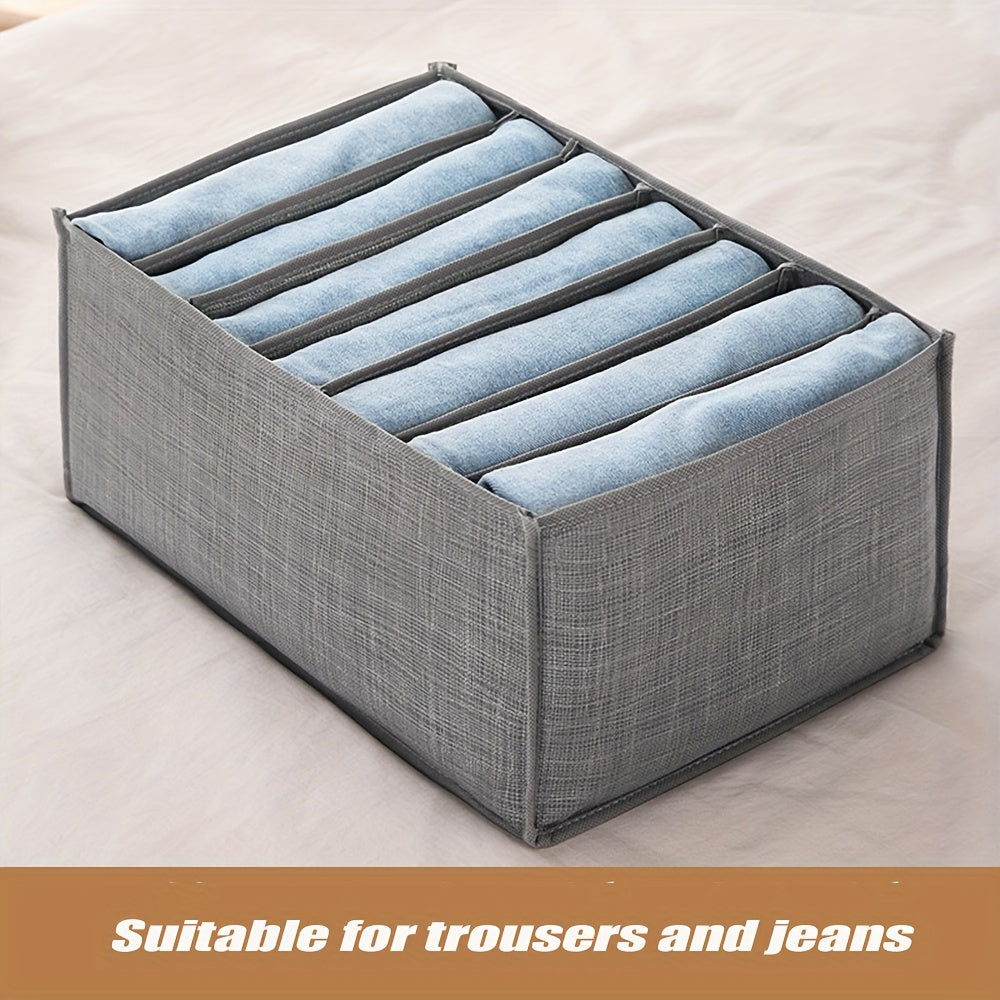 Fabric Clothes Organizer Set with 7/9 Grid Dividers for Closet Storage and Space Saving