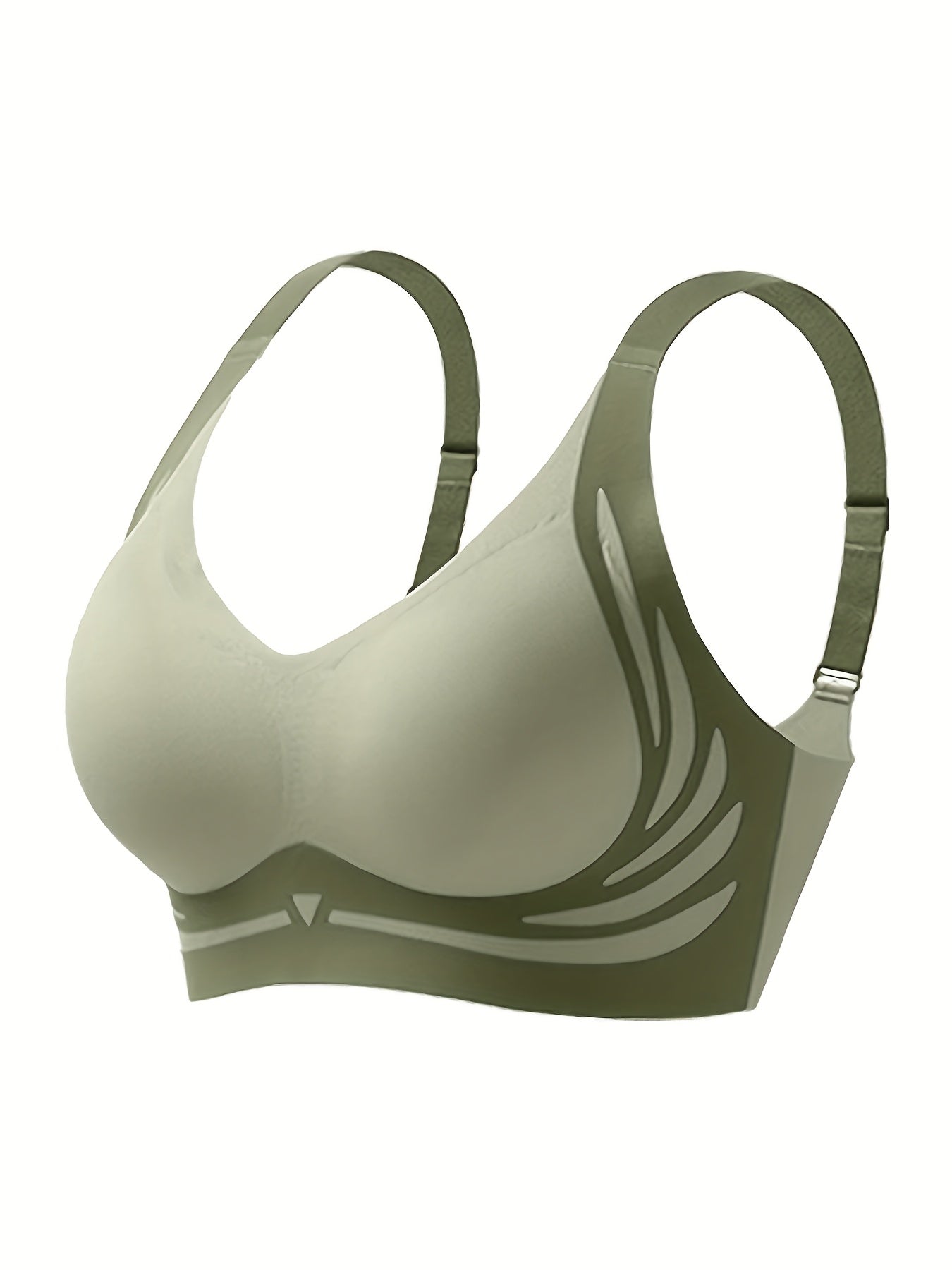 Women's Seamless Wireless Light Support V-Neck Bras 3-Pack Soft Padded Nylon
