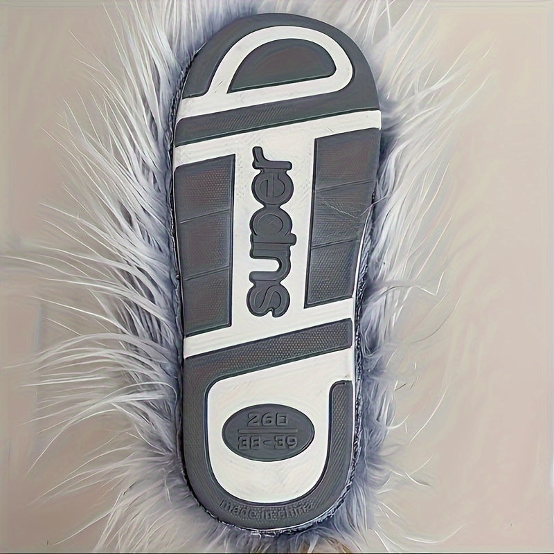 Ayollar uchun sun'iy junli uy ichki shippaklar, yumshoq mato oyoq kiyimlari bilan qulay va issiq