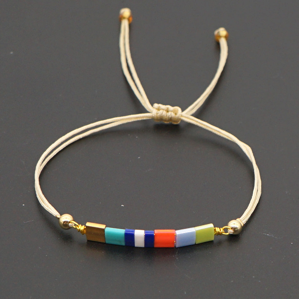 Pulsera de cuentas Miyuki Boho Chic para mujer, joyería elástica Tila