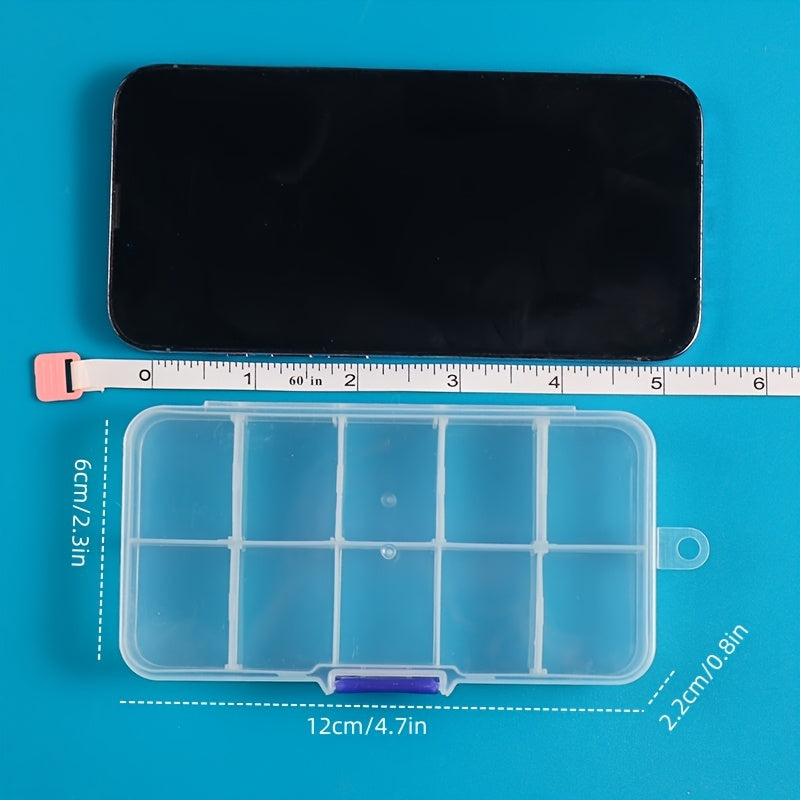 Caja de almacenamiento de plástico con divisores para joyas, cuentas y manualidades