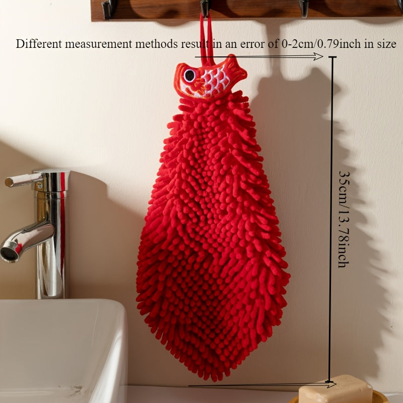 2pcs Ultra-Soft Polyester Chinese New Year Kitchen Towels for Spring Festival Decoration