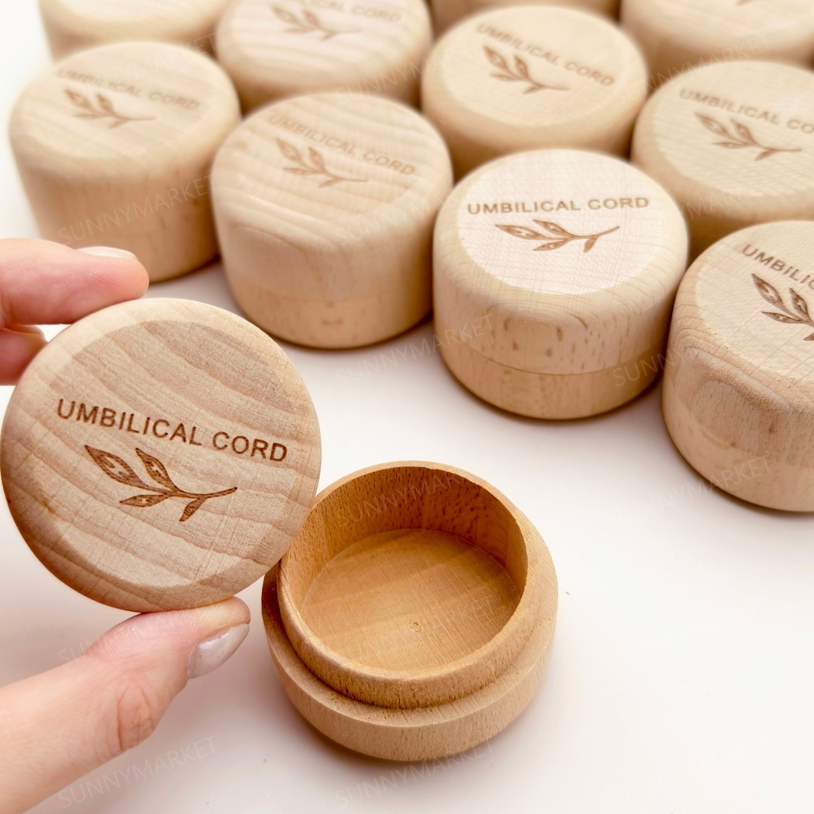 Wooden Keepsake Box for Storing Umbilical Cord and Hair Baby Gift Storage Container