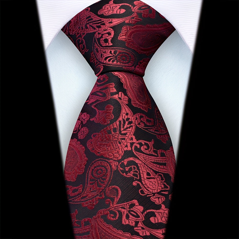 Мужской пейсли галстук из полиэстера сатин шириной 8 см для свадеб, вечеринок и деловых встреч