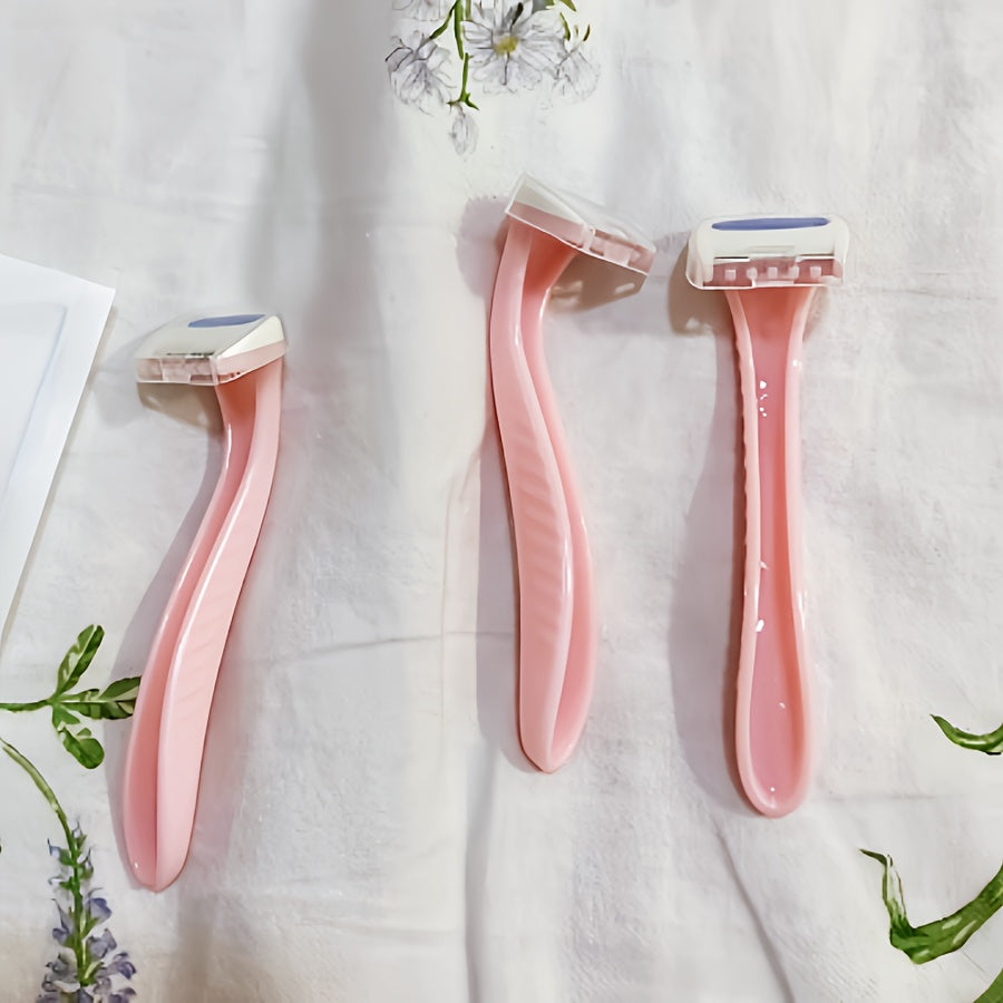 Women's Bikini Razors 3-Pack, Painless Wet Dry Hair Trimmer for Body