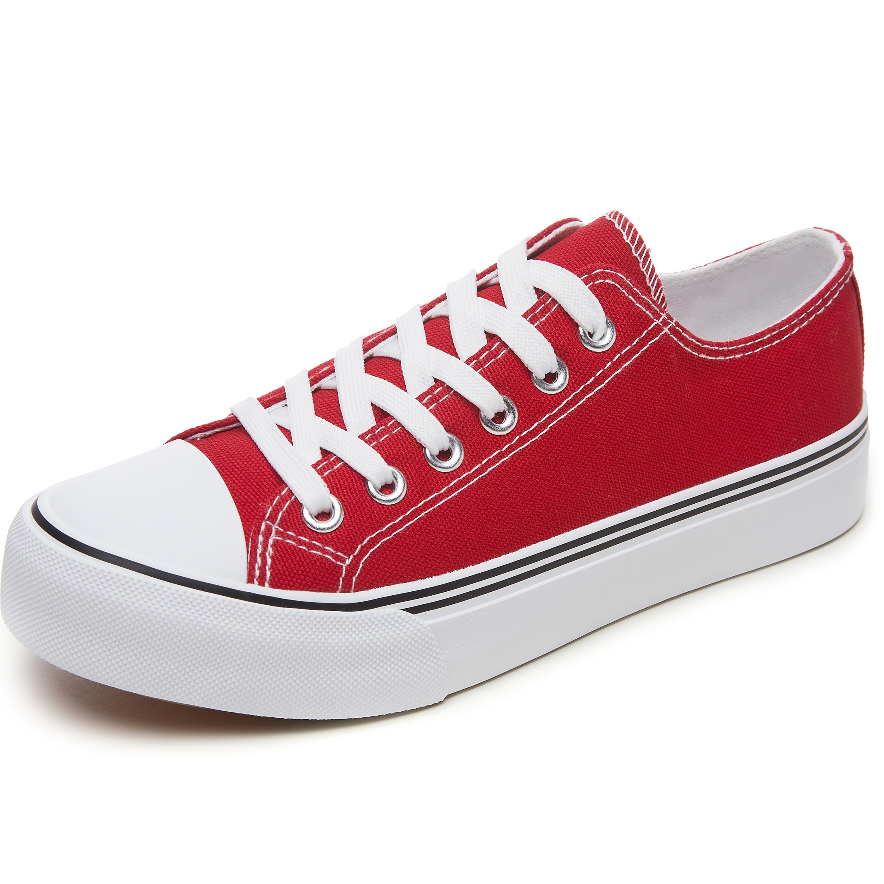 Ayollar uchun barcha mavsumlar uchun kundalik sport poyabzali qora oq lentalar kauchuk taglik