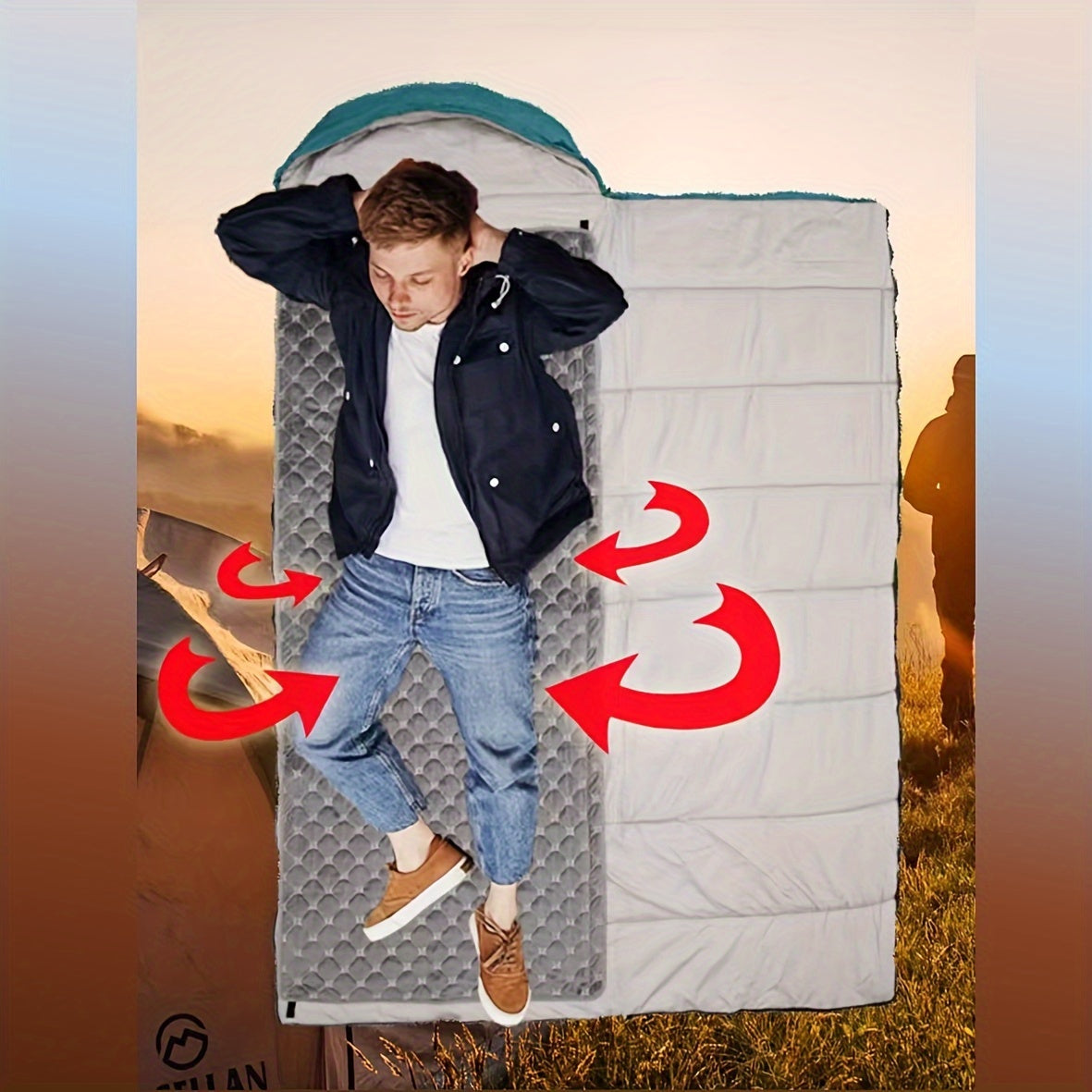 Electric Blanket for Sleeping Bag Crystal Velvet 5V 12V Washable Adjustable Temperature