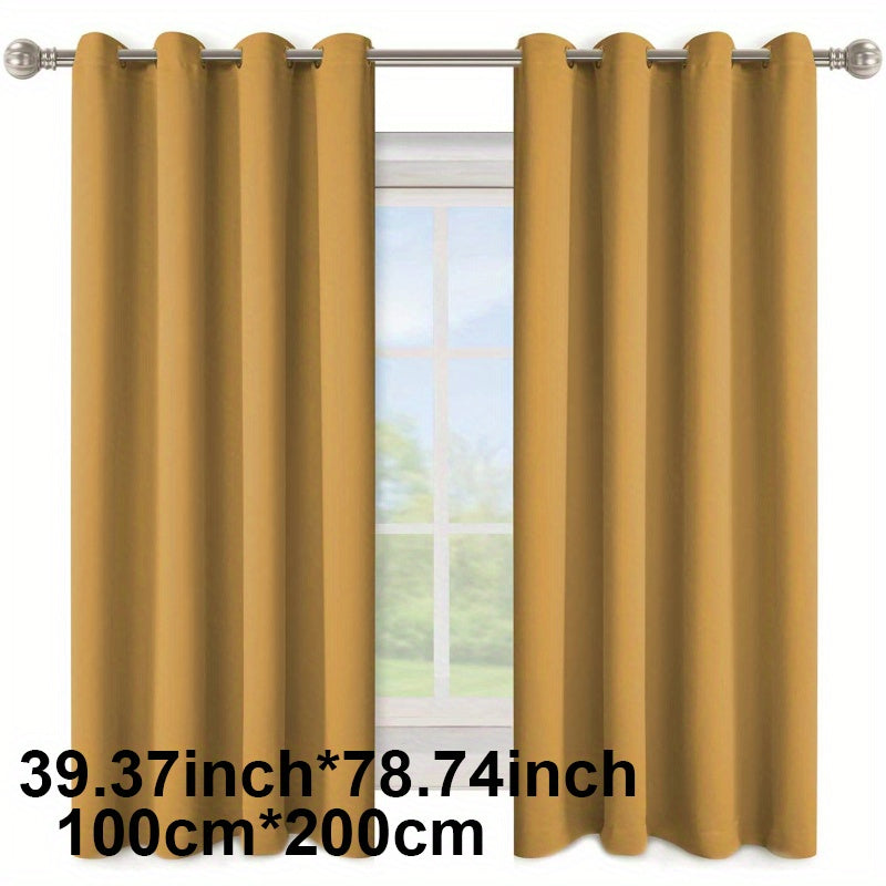 Blackout Curtain 1 Panel Solid Black Insulated Room Darkening for Bedroom Living Room