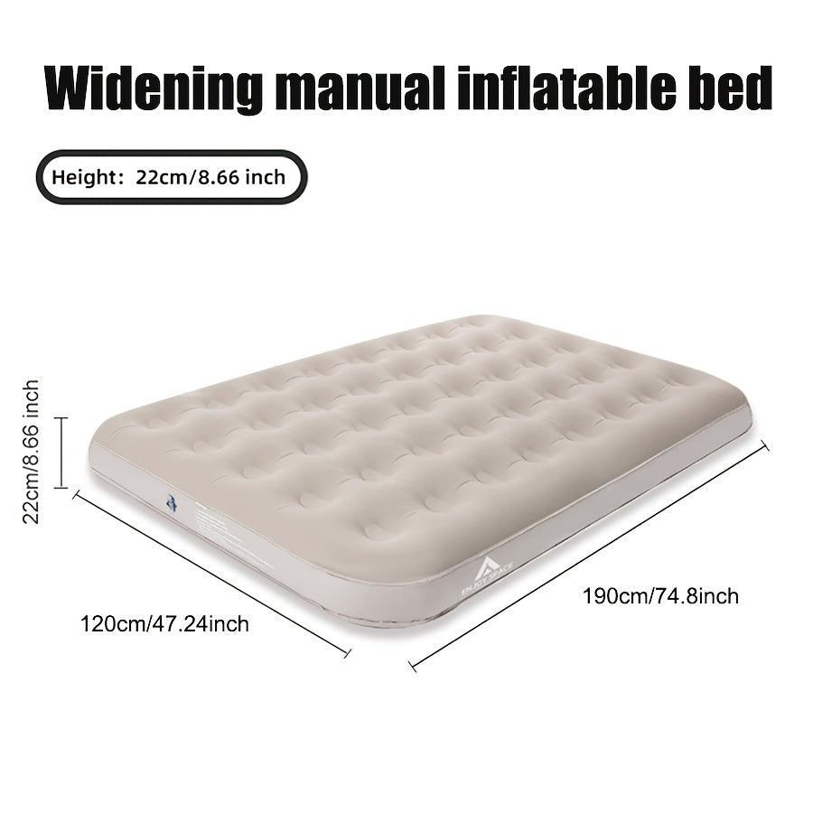 Inflatable Sleeping Pad for Camping and Home Use Two-Person PVC Rectangle