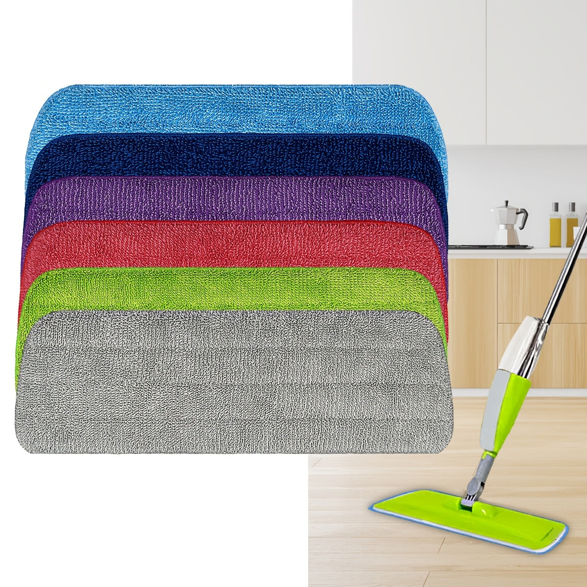 Microfiber Mop Pads Reusable Washable for Hardwood Floors Compatible with Spray Mops