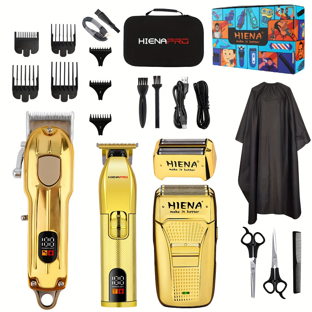 Cortapelos inalámbrico recargable con USB, afeitadora eléctrica con batería de litio de 2000mAh