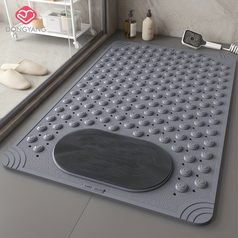 Anti-Slip Shower Mat with Drain Holes and Suction Cups for Bathroom Safety