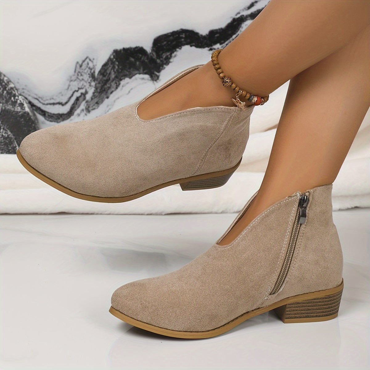 Женские ботинки на щиколотке с леопардовым принтом, массивная подошва, средний каблук, молния, кожа