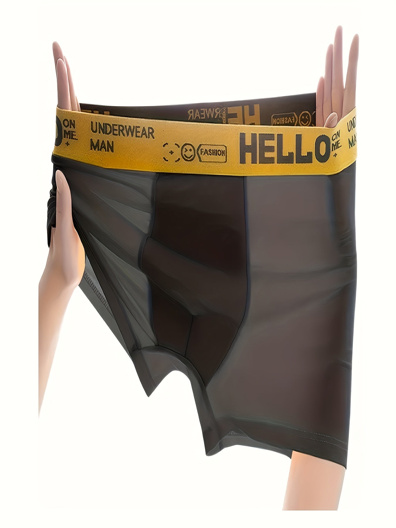 Men's Polyester Spandex Flat Corner Underwear Casual Sports Fashion Patterns