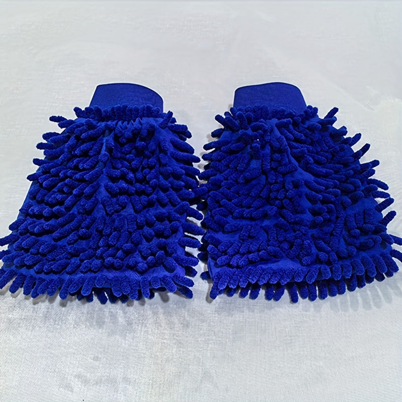 2-Pack Microfiber Car Wash Mitts Double-Sided Soft Cleaning Gloves