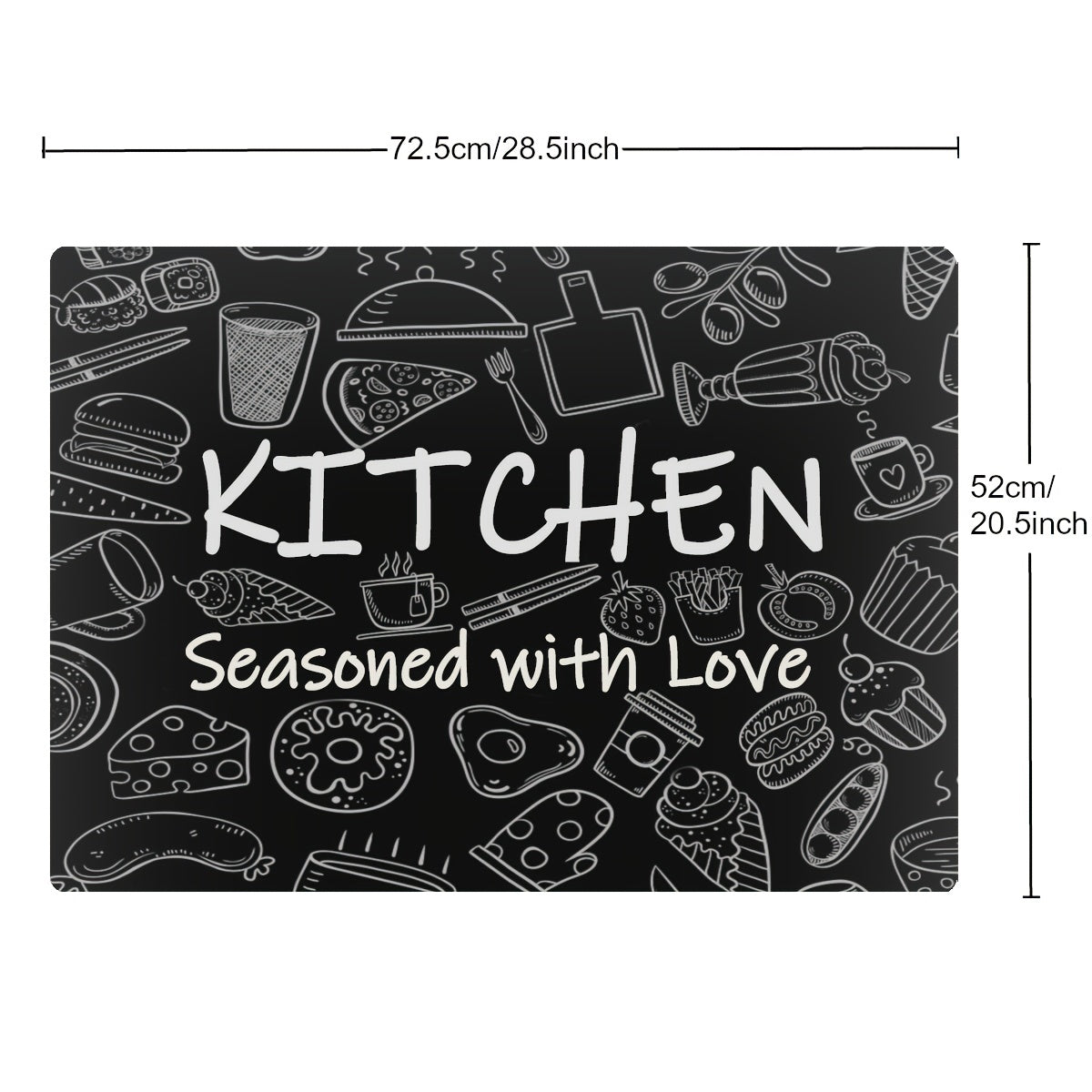 Diatom Mud Kitchen Countertop Protector Mat Food Print Extra Large 72x52cm