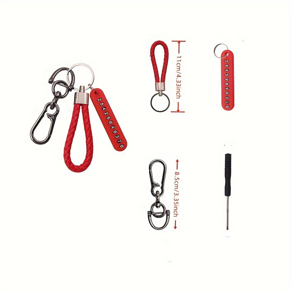 Unisex Anti-Lost Keychain Pendant With Phone Number Strip