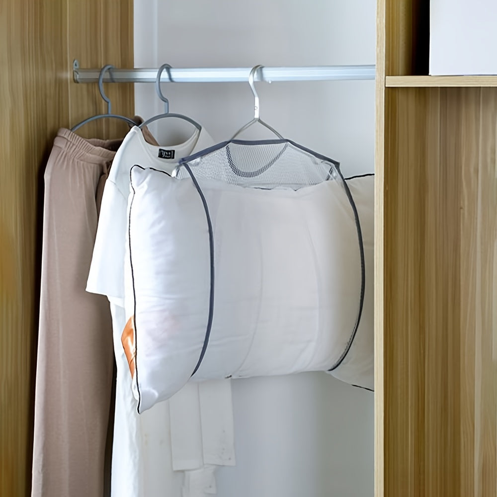 Household Drying Pillow Net Mesh Cushion Storage Bag Blue Pink 47.98x55.98 cm