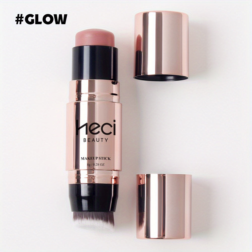 Women Waterproof Double-Ended Blush Stick with Lip Gloss Eyeshadow