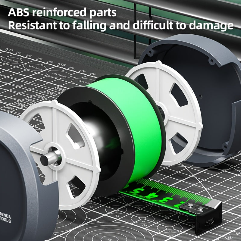 Digital Tape Measure Waterproof ABS Self-Locking Fluorescent Green 5 7.5 10.1 Meter