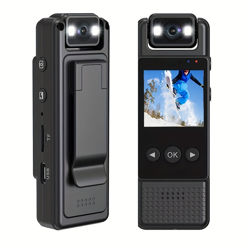 1080P Full HD носимая экшн-камера с аккумулятором 1200 мАч, ночное видение, зажимной дизайн