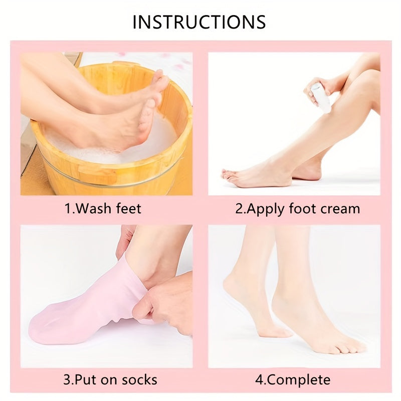 Silicone Gloves and Socks Unscented Moisturizing Hand and Foot Care Set