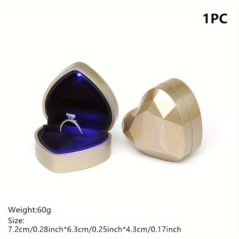 Joyero en forma de corazón con soporte para anillos para el Día de San Valentín en varios colores