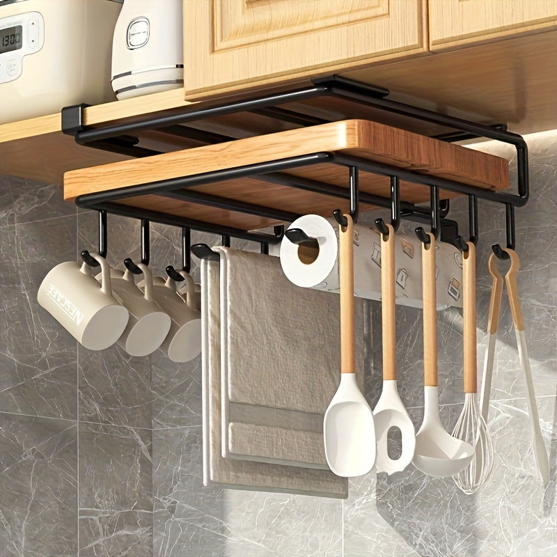 Estante colgante de acero inoxidable para debajo de los armarios, organizador de pared para cocina, almacenamiento